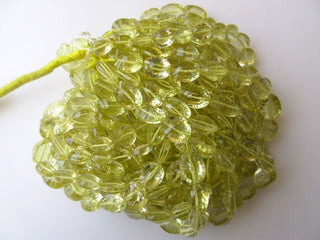 AAA Lemon Quartz Oval Concave Cut Beads, Concave Cut Lemon Quartz Faceted Beads, 10-12mm Each, 15 Inch Strand, GDS634