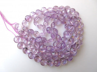 Pink Amethyst Round Concave Cut Beads, Concave Cut Faceted Round Pink Amethyst Beads, 9mm Each, 18 Inch Strand, GDS638