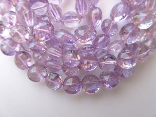 Pink Amethyst Round Concave Cut Beads, Concave Cut Faceted Round Pink Amethyst Beads, 9mm Each, 18 Inch Strand, GDS638