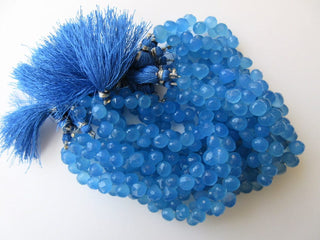 Blue Chalcedony Faceted Onion Briolette Beads, Faceted Onion Shaped Blue Chalcedony Beads, 8mm Each, 7.5 Inch Strand, GDS640