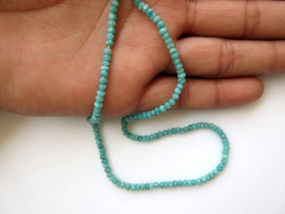 Amazonite Rondelle Beads, 3mm Faceted Amazonite Rondelle Beads, Gemstone Beads, 3.5mm Beads, 12 Inch Strand, GDS647