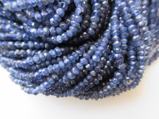 Iolite Rondelle Beads, Faceted Rondelle Beads, 3mm Gemstone Beads, 13 Inch Strand, GDS649