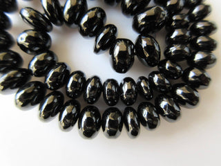 Black Spinel Rondelle Beads Smooth Rondelle Spinel Beads 5mm to 10mm Beads 16 Inch Strand GDS656