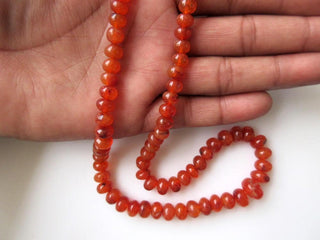 Carnelian Rondelle Beads, Smooth Rondelle Beads, 7.5mm to 13mm Carnelian Beads, 18 Inch Strand, GDS660