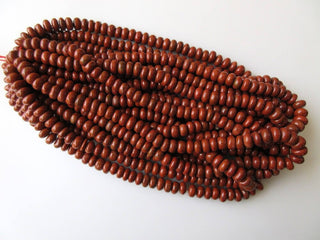 10mm Red Jasper Rondelle Beads, Smooth Rondelle Beads, 18 Inch Strand, GDS664