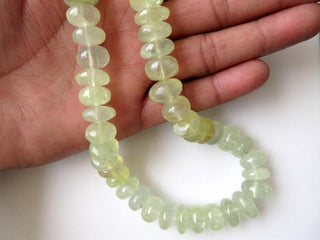 11mm Natural Prehnite Rondelle Beads, Smooth Rondelle Beads, 17 Inch Strand, GDS665