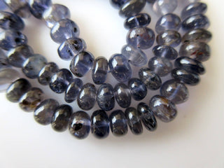 Iolite Rondelle Beads, Iolite Smooth Rondelle Beads, 10mm to 12mm Beads, 16 Inch Strand, GDS668
