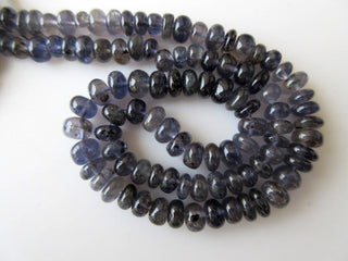 Iolite Rondelle Beads, Iolite Smooth Rondelle Beads, 10mm to 12mm Beads, 16 Inch Strand, GDS668