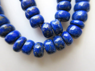 Natural Lapis Lazuli Rondelle Beads, Lapis Lazuli Smooth Rondelle Beads, 6mm To 8.5mm Beads, 18 Inch Strand, GDS669