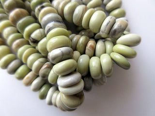 Natural Yellow Serpentine Rondelle Beads, 10mm Smooth Serpentine Rondelle Beads, 16 Inch Strand, GDS671