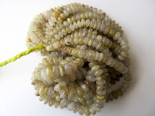 Natural Gold Rutilated Quartz Rondelle Beads, Gold Rutile Quartz Beads, 8.5mm to 14mm Beads, 18 Inch Strand, GDS675