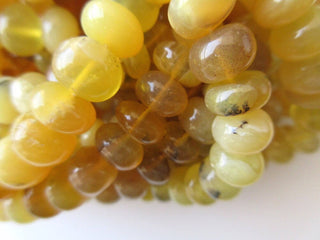 9mm Yellow Opal Rondelle Beads, Smooth Opal Rondelle Beads, 18 Inch Strand, GDS676