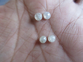 2 Pieces 4.5mm Each Natural White Rose Cut Diamond Loose, Matched Pairs Rough Diamond Rose Cut, DDS416