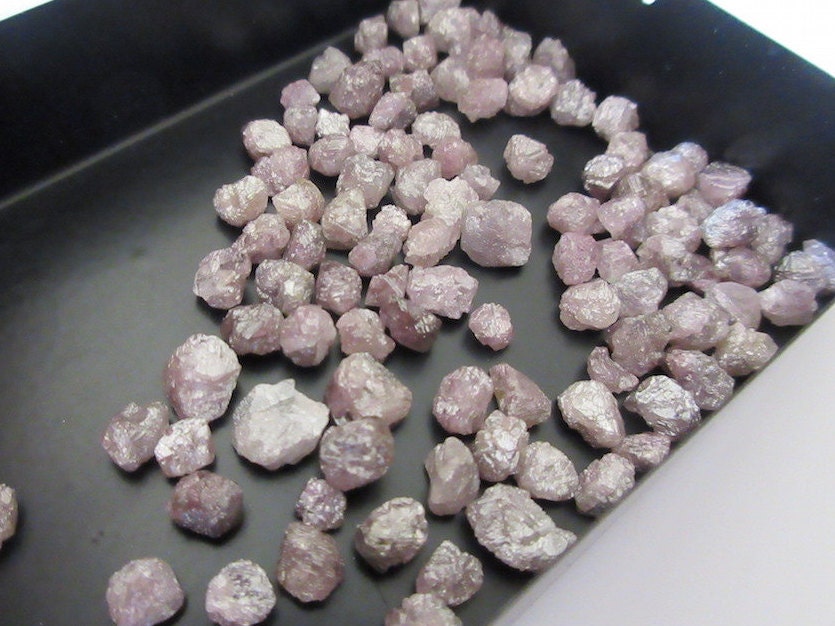 Pieces 5mm Pink Rough Raw Diamond Natural Diamond Raw Diamond