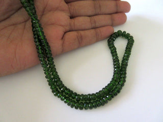 AAA Green Chrome Tourmaline Faceted Rondelle Beads, Faceted Chrome Dravite Green Tourmaline, 4.5mm To 7mm, 17 Inch Strand GDS479