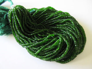 3mm Green Chrome Tourmaline Faceted Rondelle Beads, Faceted Chrome Dravite Green Tourmaline, 13 Inch Strand, GDS681