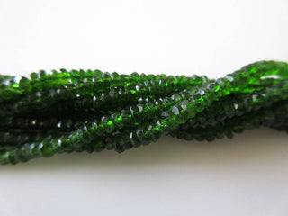 3mm Green Chrome Tourmaline Faceted Rondelle Beads, Faceted Chrome Dravite Green Tourmaline, 13 Inch Strand, GDS681