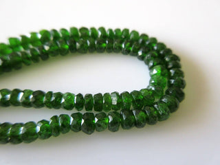 Green Chrome Tourmaline Faceted Rondelle Beads, Faceted Chrome Dravite Green Tourmaline, 3mm To 4mm, 16 Inch Strand GDS680