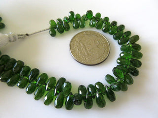 AAA Green Chrome Tourmaline Faceted Tear Drop Beads, Chrome Dravite Green Tourmaline Beads, 4x6mm, 7 Inch Strand, GDS684