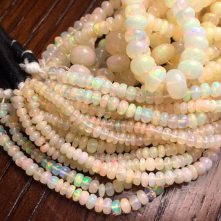 Natural Ethiopian Welo Opal Rondelle Beads, Ethiopian Opal, 16 Inch Opal Smooth Rondelles, 3mm To 8mm Each Not Enhanced, DDS699