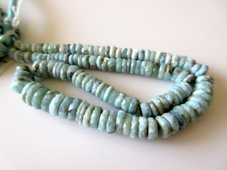 Natural Larimar Tyre Beads, 6mm To 11mm Larimar Rondelle Beads, Larimar Jewelry, Larimar Stone, 16 Inch Strand, GDS704