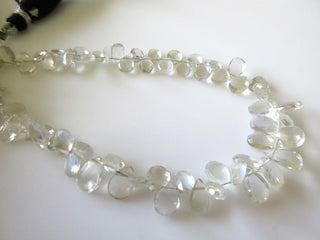 African Moonstone Faceted Pear Briolette Beads, Moonstone Briolettes, 6mm To 8mm, 9 Inch Strand, GDS715