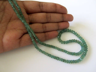 Natural Emerald Faceted Rondelle Beads, 3mm To 6mm Emerald Beads, 18 Inch Strand, GDS717