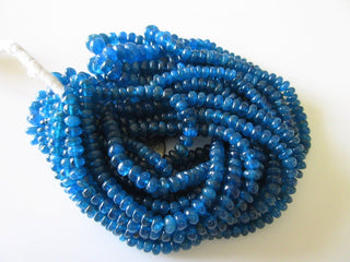 Apatite Smooth Rondelle Beads, Neon Blue Apatite Rondelles, 4mm To 7mm, 16Inch Strand, GDS718