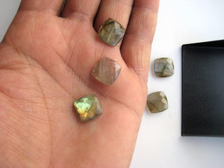 10 Pieces 12x12mm Each Natural Labradorite Square Shaped Both Side Faceted Loose Gemstones SKU-BB78