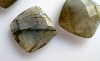 10 Pieces 12x12mm Each Natural Labradorite Square Shaped Both Side Faceted Loose Gemstones SKU-BB78