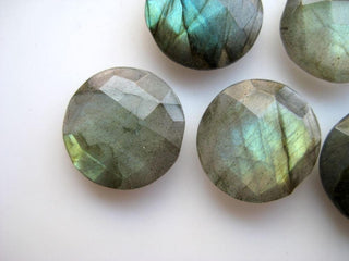 10 Pieces 13mm Each Natural Labradorite Round Coin Shaped Both Side Faceted Loose Gemstones BB80