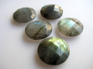 10 Pieces 13mm Each Natural Labradorite Round Coin Shaped Both Side Faceted Loose Gemstones BB80