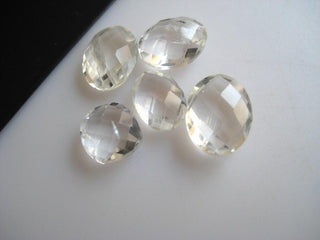 20 Pieces 9x7mm Each Natural Quartz Crystal Oval Shaped Both Side Faceted Loose Gemstones BB91