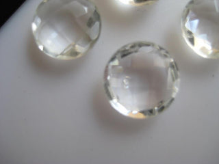 20 Pieces 9mm Each Natural Quartz Crystal Round Shaped Both Side Faceted Loose Gemstones BB104