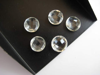 20 Pieces 9mm Each Natural Quartz Crystal Round Shaped Both Side Faceted Loose Gemstones BB104