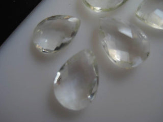 20 Pieces 11x8mm Each Natural Quartz Crystal Pear Shaped Both Side Faceted Loose Gemstones BB105