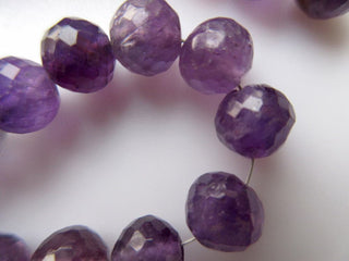 Purple Amethyst Large Hole Gemstone beads, 10mm Amethyst Faceted Round Beads, 1mm Drill, 12 Inch Strand, GDS419