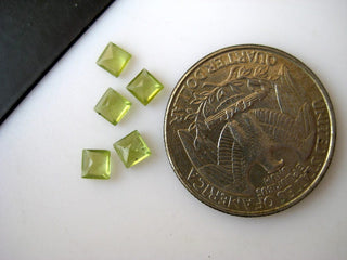 20 Pieces 4x4mm Each Peridot Faceted Emerald Cut Loose Gemstones BB132