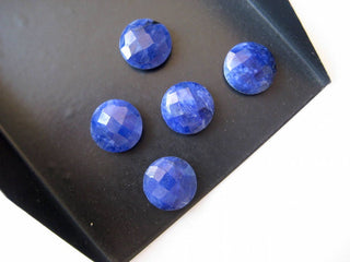 10 Pieces 10mm Each Natural Lapis Lazuli Round Shaped Blue Color Smooth Flat Back Loose Cabochons BB143