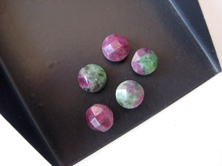 10 Pieces 8mm Each Natural Ruby Zoisite Round Shaped Both Side Faceted Loose Gemstones For Jewelry BB148