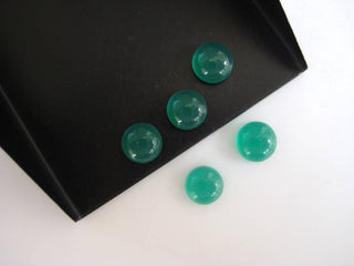 20 Pieces 8x8mm Green Onyx Round Shaped Smooth Flat Back Loose Cabochons BB211