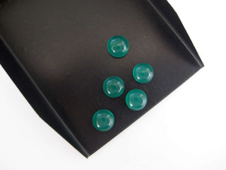 20 Pieces 8x8mm Green Onyx Round Shaped Smooth Flat Back Loose Cabochons BB211