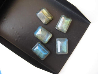 5 Pieces 14x10mm Natural Labradorite  Emerald cut Flat Back Faceted Loose Gemstones BB246