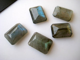 5 Pieces 14x10mm Natural Labradorite  Emerald cut Flat Back Faceted Loose Gemstones BB246