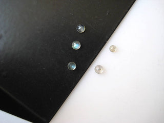 50 Pieces 2x2mm Each Natural Labradorite Round Shaped Flat Back Faceted Loose Cabochons BB247