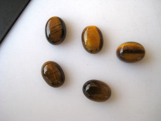 20 Pieces 8x6mm Each Tigers Eye Oval Shaped Flat Back Smooth Loose Cabochons BB266