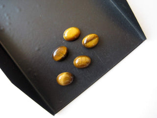 20 Pieces 8x6mm Each Tigers Eye Oval Shaped Flat Back Smooth Loose Cabochons BB266