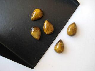 20 Pieces 10x7mm Each Tigers Eye  Pear Shaped Flat Back Smooth Loose Cabochons BB268