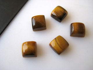 20 Pieces 5x5mm Each Tigers Eye Brown Cushion Shaped Flat Back Smooth Loose Cabochons BB271