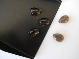 10 Pieces 10x7mm Natural Smoky Quartz Smooth Pear Shaped Flat Back Loose Cabochons BB295